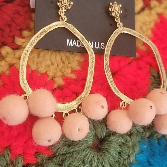 Yochi Organic Hoops With Pompoms - Picture 2 of 4